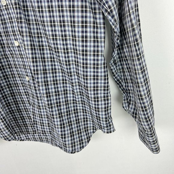 Billy Reid Plaid Button Front Shirt Chest Pockets Size Medium Fit 2 GUC A1514 - Picture 4 of 12